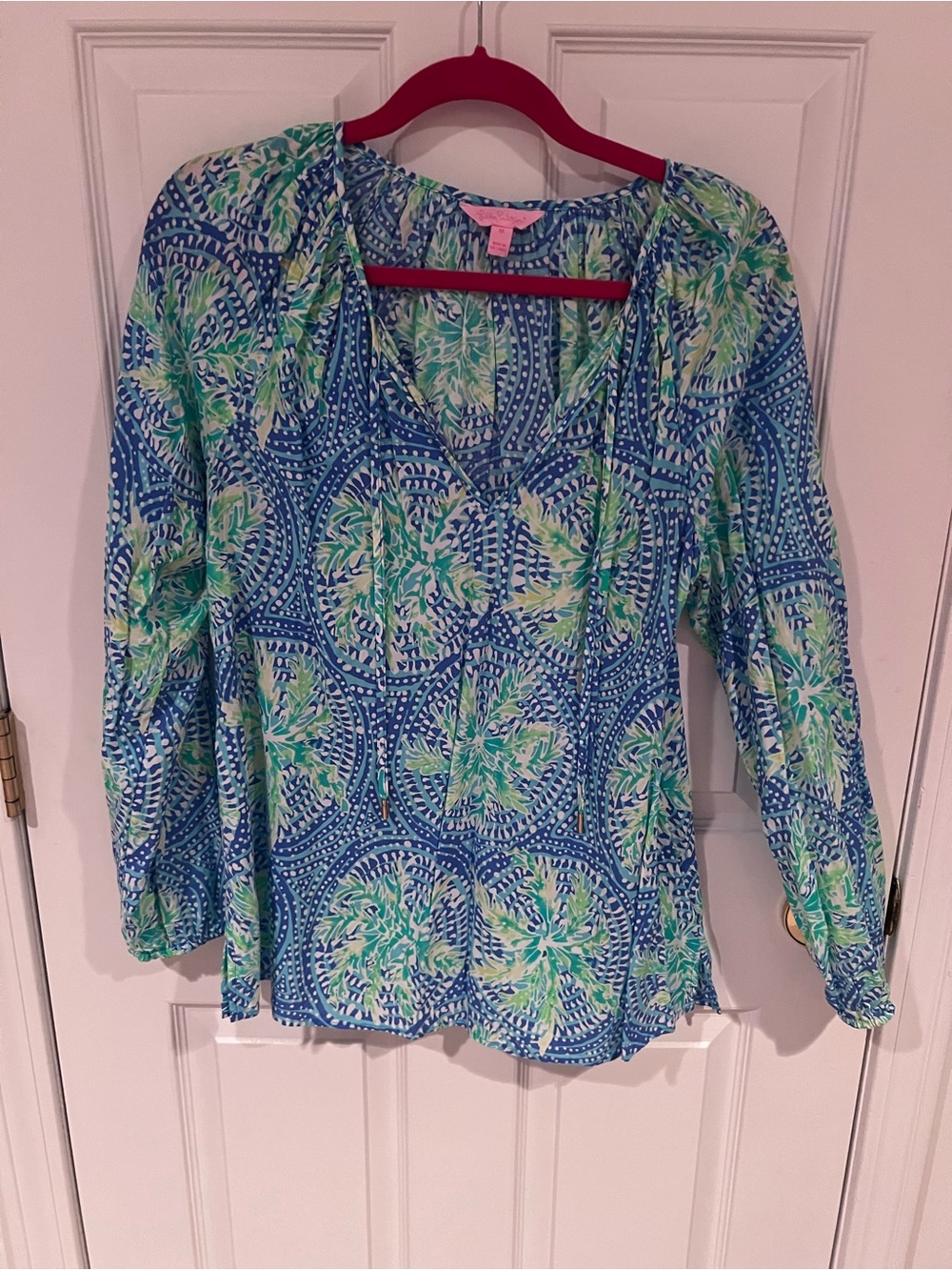 Lilly Pulitzer Willa Long Sleeve Blouse Size M